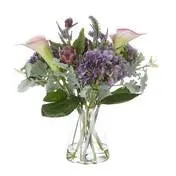 Purple Hydrangea and Calla Lily in Vase