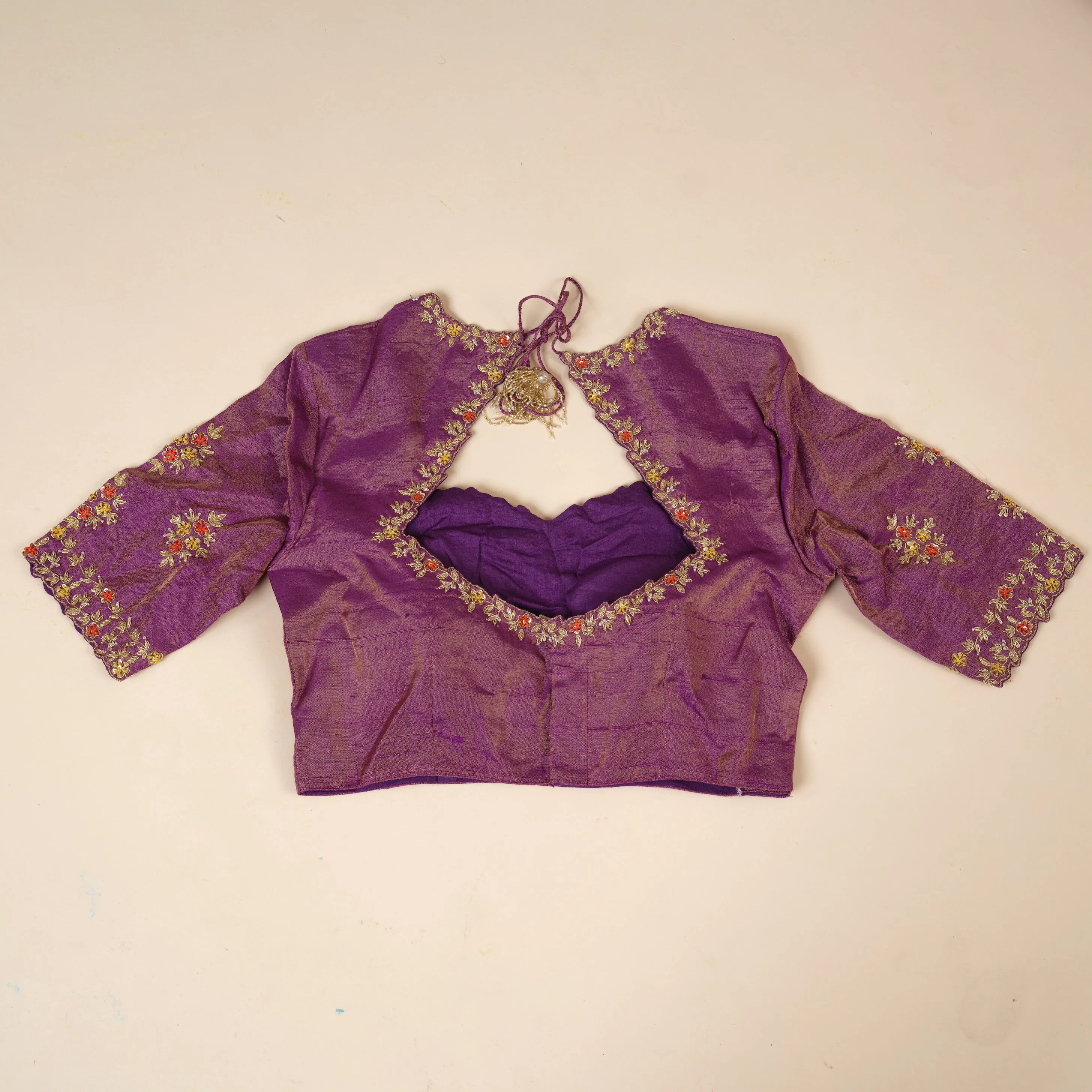 Purple stitched blouse