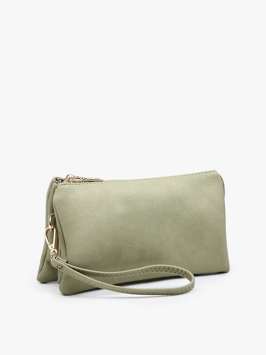 Riley 3 Compartment Crossbody/Wristlet - Slate