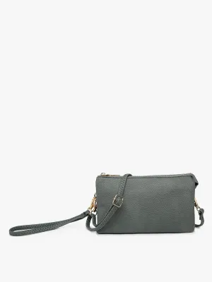 Riley 3 Compartment Crossbody/Wristlet - Slate