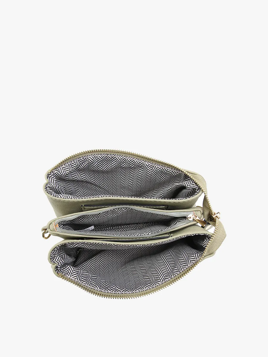 Riley 3 Compartment Crossbody/Wristlet - Slate