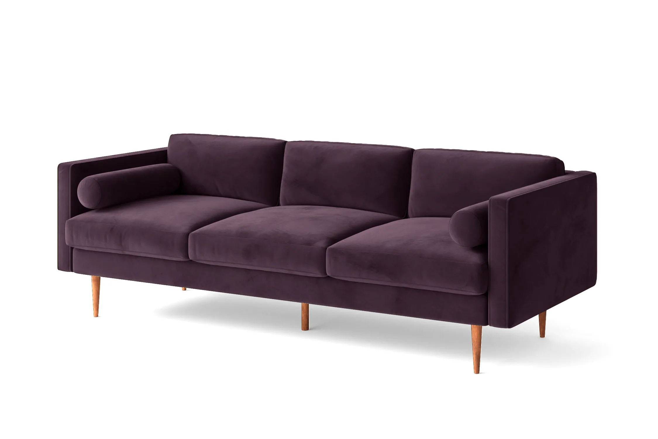 Salerno 3 Seater Sofa Purple Velvet