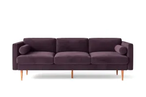 Salerno 3 Seater Sofa Purple Velvet