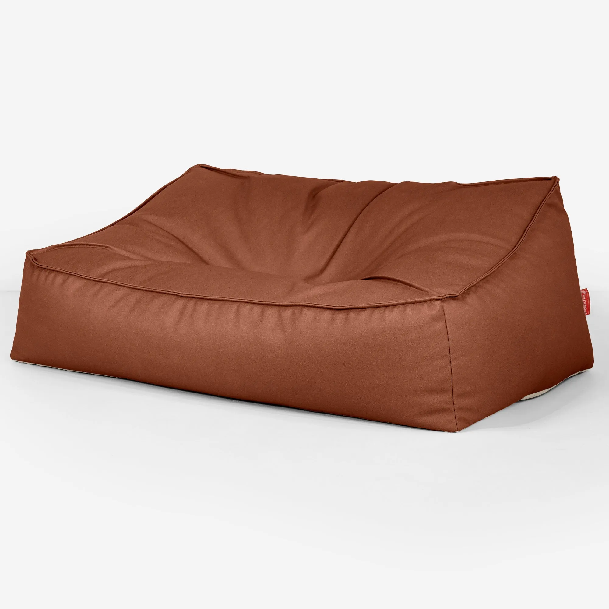 Sloucher Bean Bag Sofa - Vegan Leather Chestnut