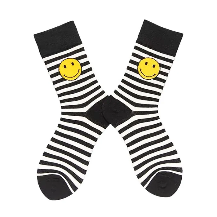 Smiley Face Striped Socks