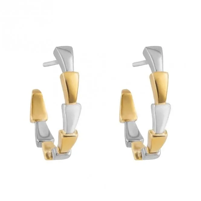 Sterling Silver Platinum 18ct Gold Earrings E6357