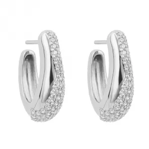 Sterling Silver Platinum Earrings E6366C