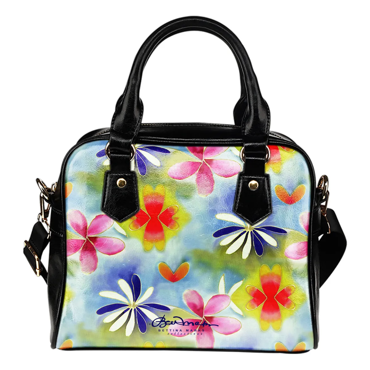 Sunrise Floral Hand Bag w Shoulder Strap