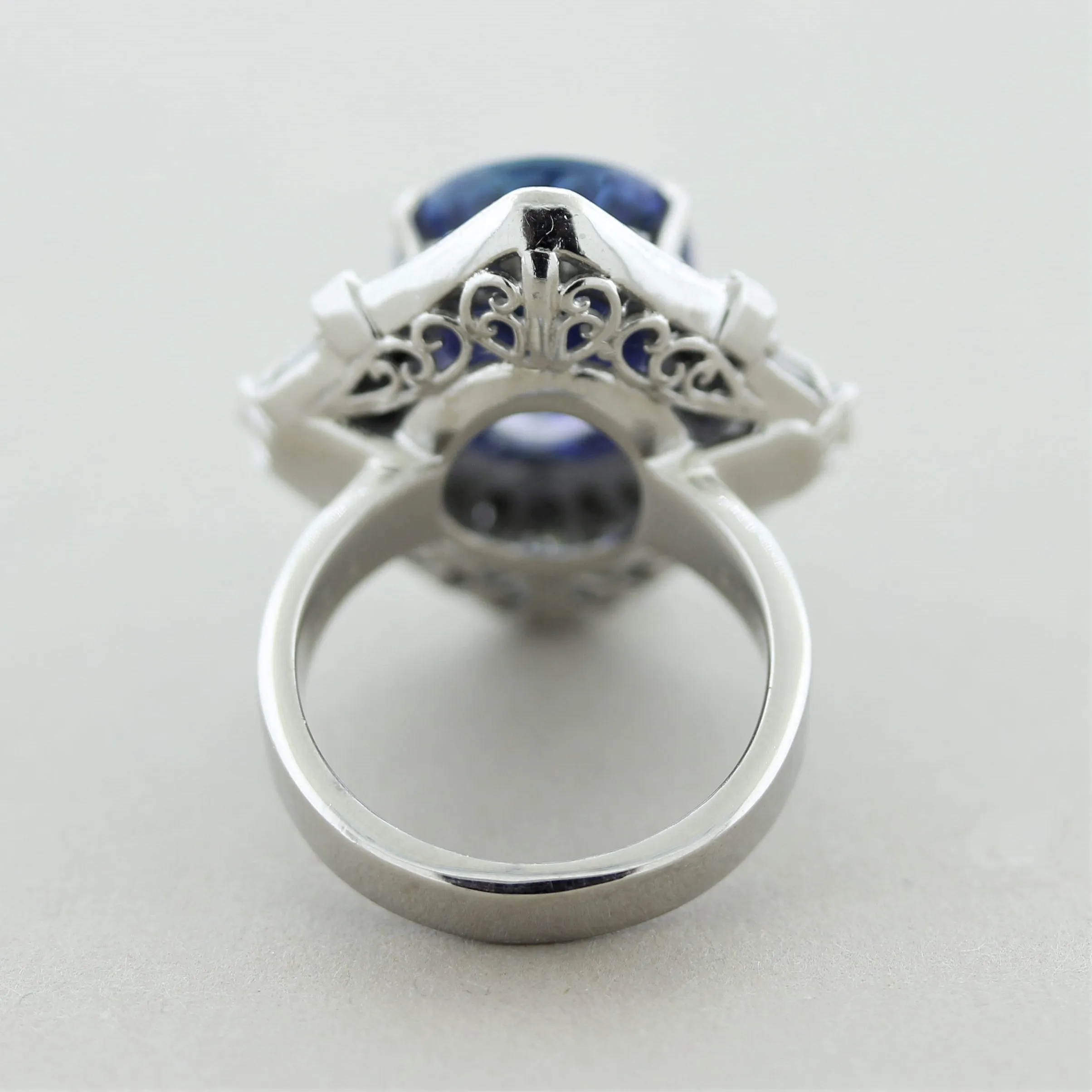 Tanzanite Diamond Platinum Cocktail Ring