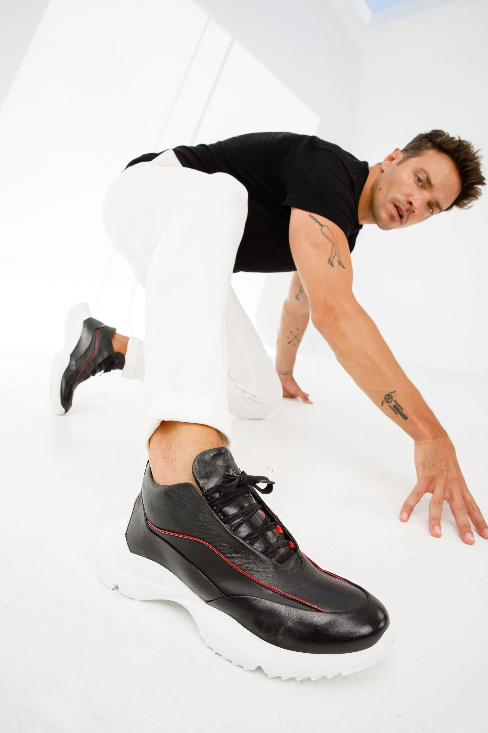 The Graton Black Leather Men Sneaker Final Sale!