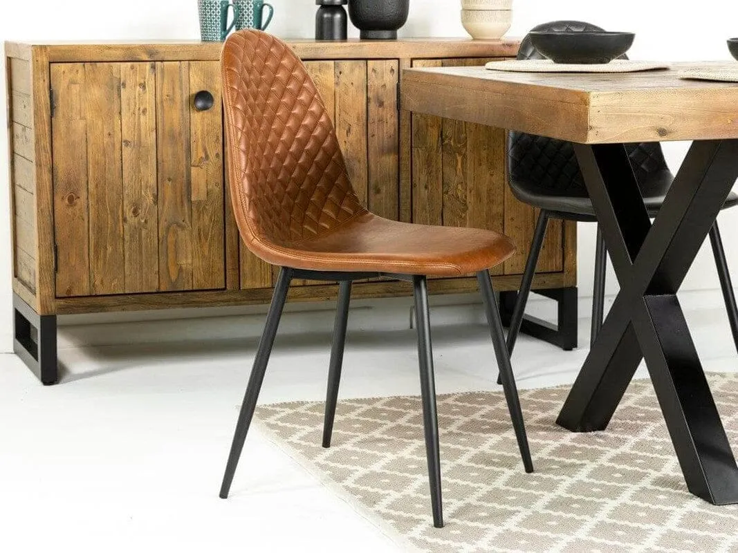 Tulsa Extendable Dining Table (140cm - 180cm) & Brown Dallas Dining Chairs