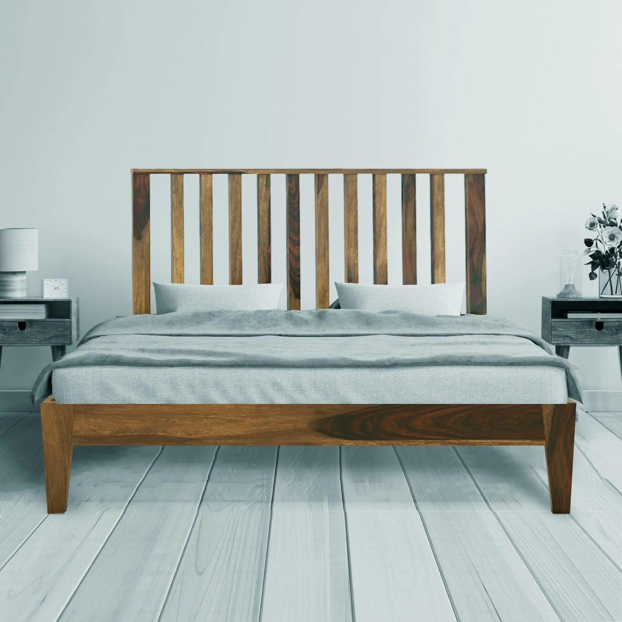 TWIN BED KING Sheesham Wood (Honey Finish)