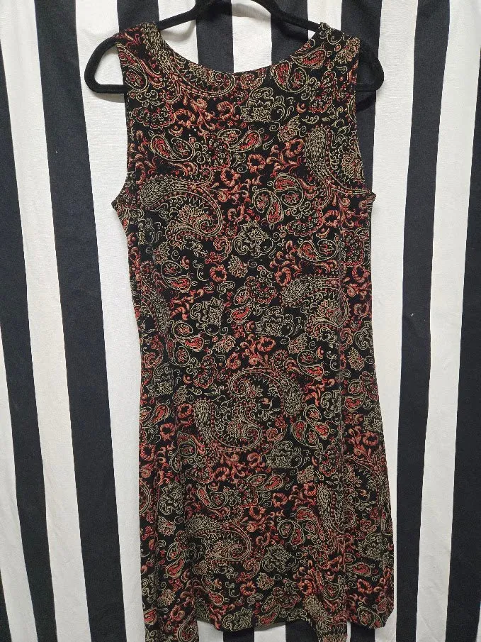 Vintage Y2K Black and Red Paisley Dress