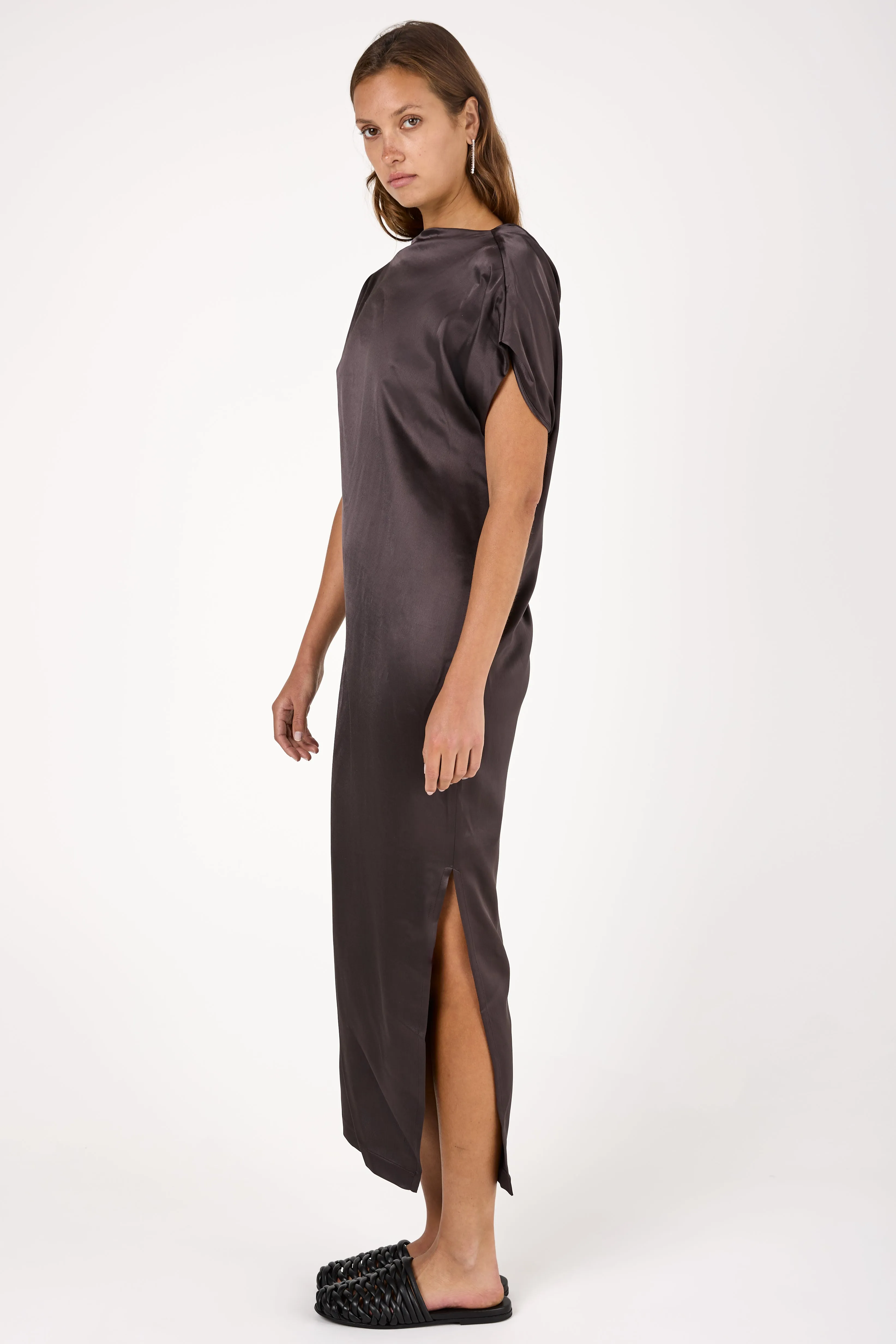 Viscose Midi Dress in Prugna