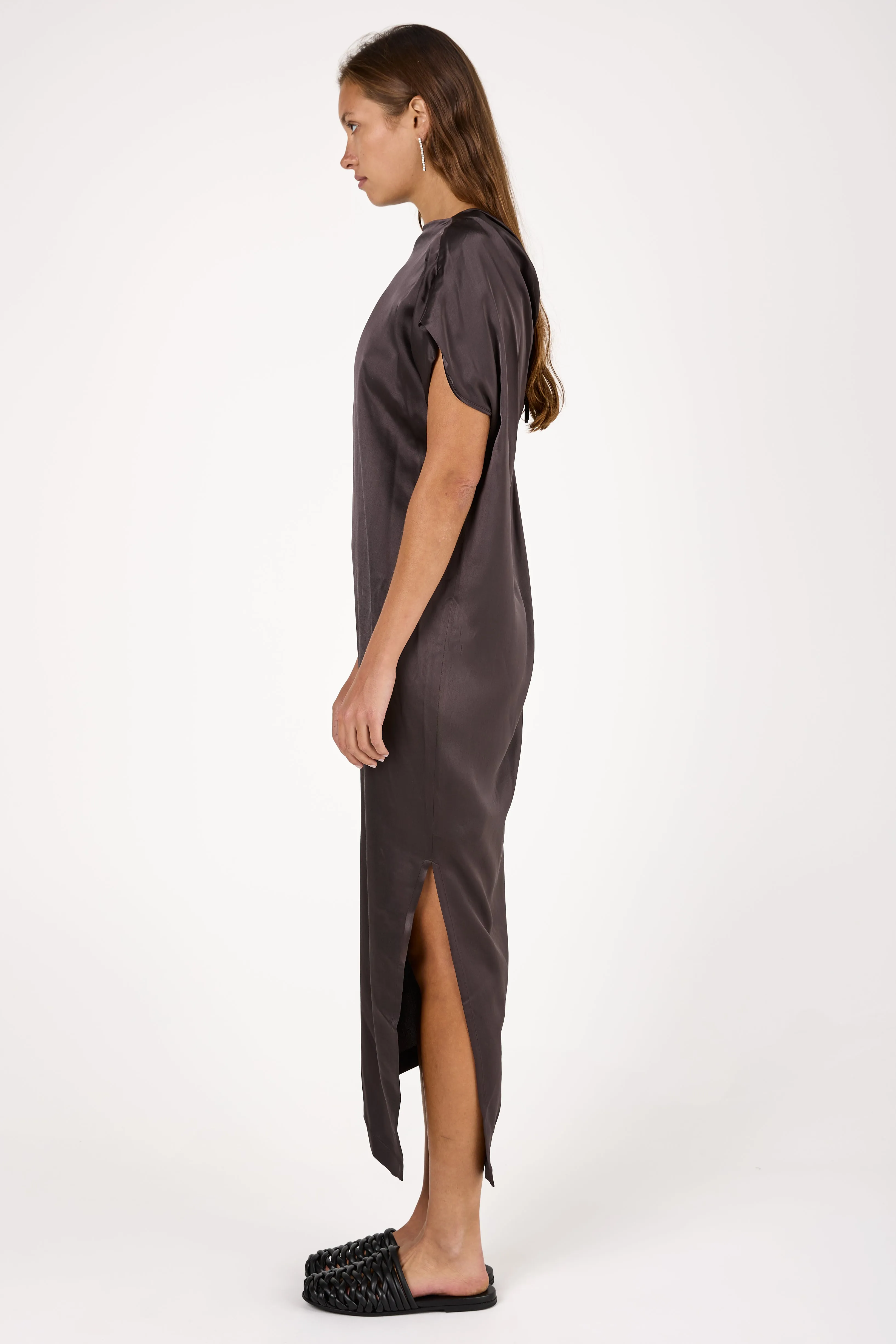 Viscose Midi Dress in Prugna