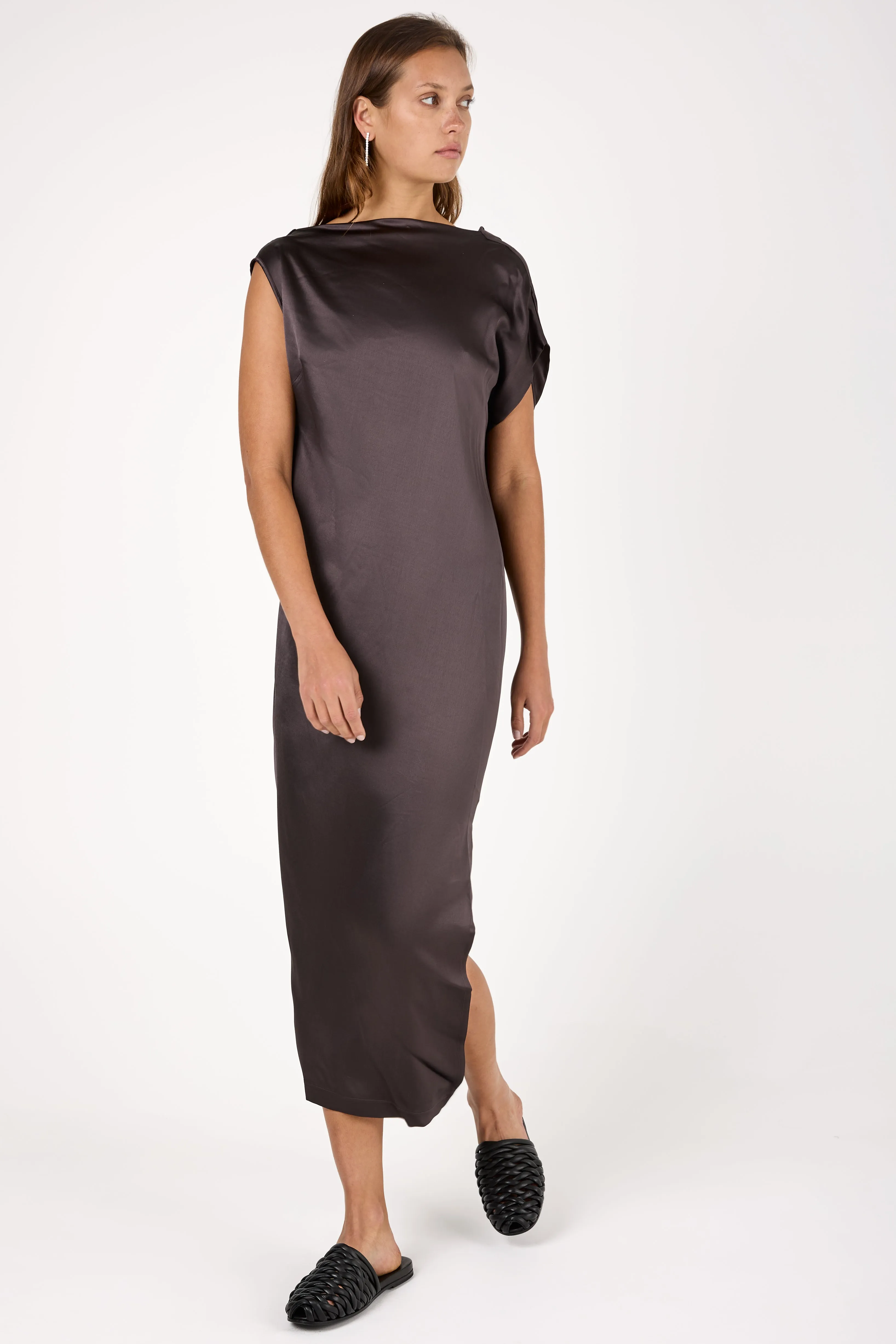 Viscose Midi Dress in Prugna