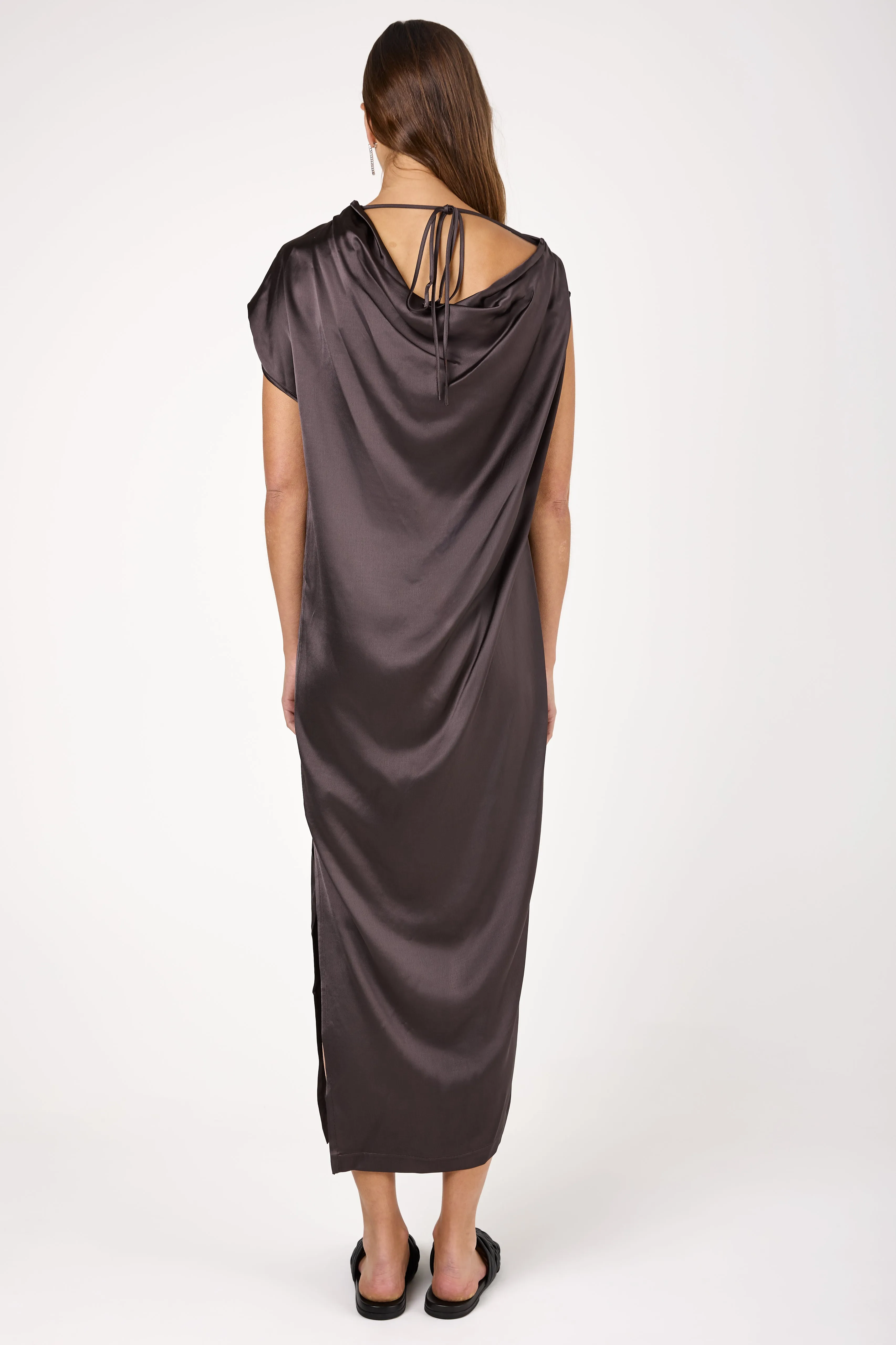 Viscose Midi Dress in Prugna